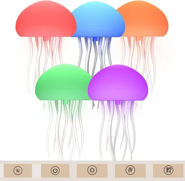 Настольная лампа ночник в виде медузы с движениями, оборотами и цветопередачей RGB Коломия - фото 7