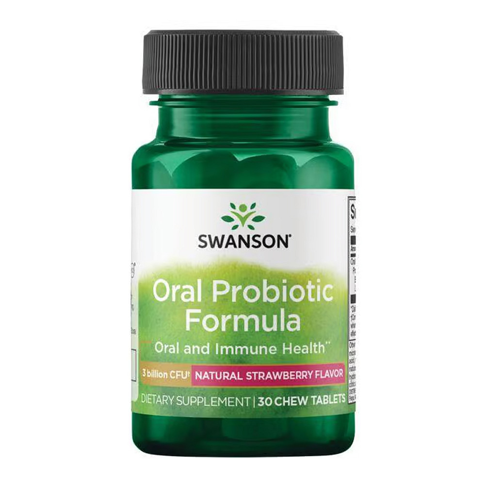 Пробіотична формула для підтримки ротової порожнини Swanson Oral Probiotic Formula 3 billion Cfu - 30 tabs Natural Strawberry Луцьк - фото 1