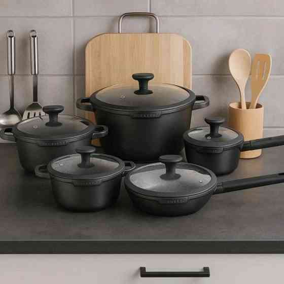 Каструля з нержавіючої сталі, Каструлі з прозорими кришками, Комплект каструль, Хороший набір каструль DV-26 Івано-Франківськ