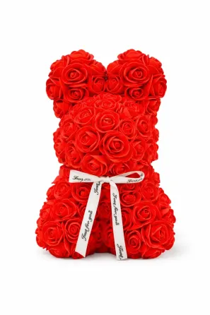 Зайчик из 3D роз в подарочной коробке KR-21 17/17/25см Красный Коломия