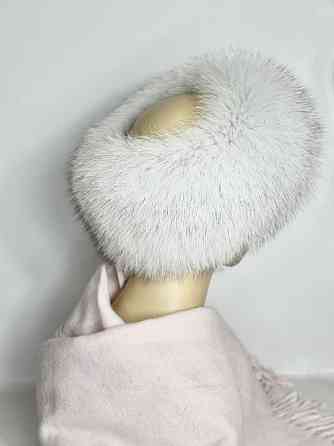 Меховая повязка на голову песцовая Белый вуалевая Харьков