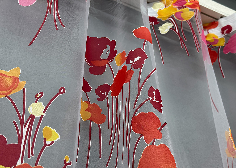 Тюль органза з великим квітковим принтом колір різнокольоровий 759т Київ - фото 8