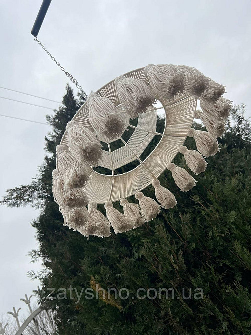 Люстра плетеная белая  с бавовняной нити Киев - изображение 8