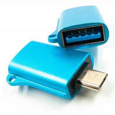 Переходник OTG USB - Micro-USB blue Dengos (ADP-020) Винница