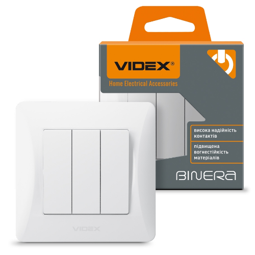 BINERA білий Вимикач внутрішній 3кл Videx Житомир