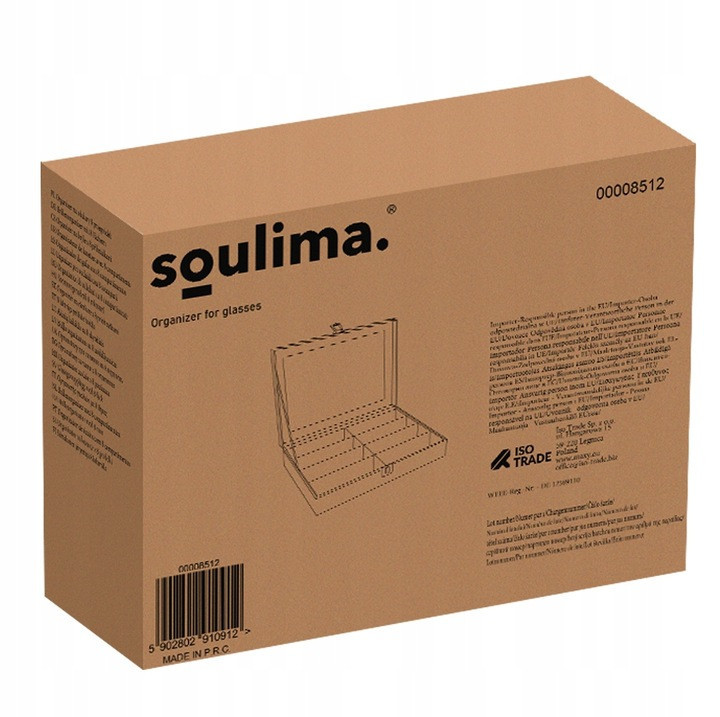 Шкатулка - органайзер для зберігання окулярів 8 відділень Soulima (8512) Black Нововолинськ - фото 6