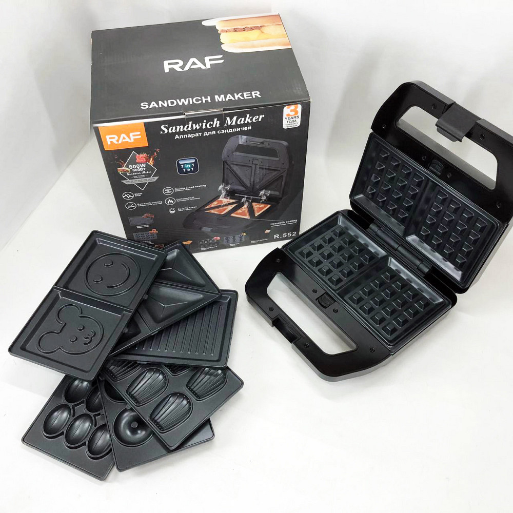 Електрогриль для приготування бургерів вдома RAF R.552 – 7 в 1 800 Вт, Однопостовий контактний гриль ME-87 Львів - фото 9