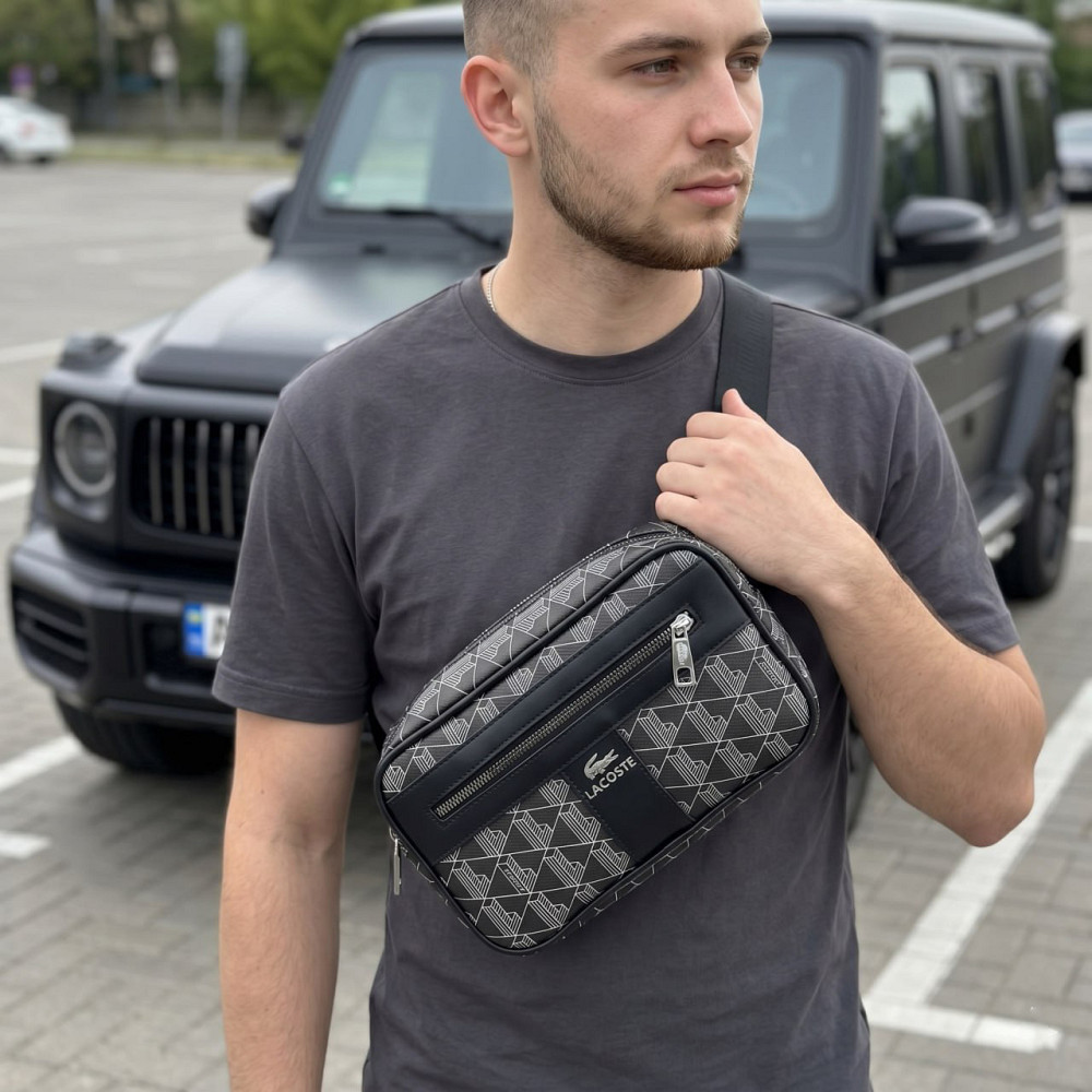 Мужская сумка на грудь (слинг), бананка Lacoste (32-1) Киев - изображение 2