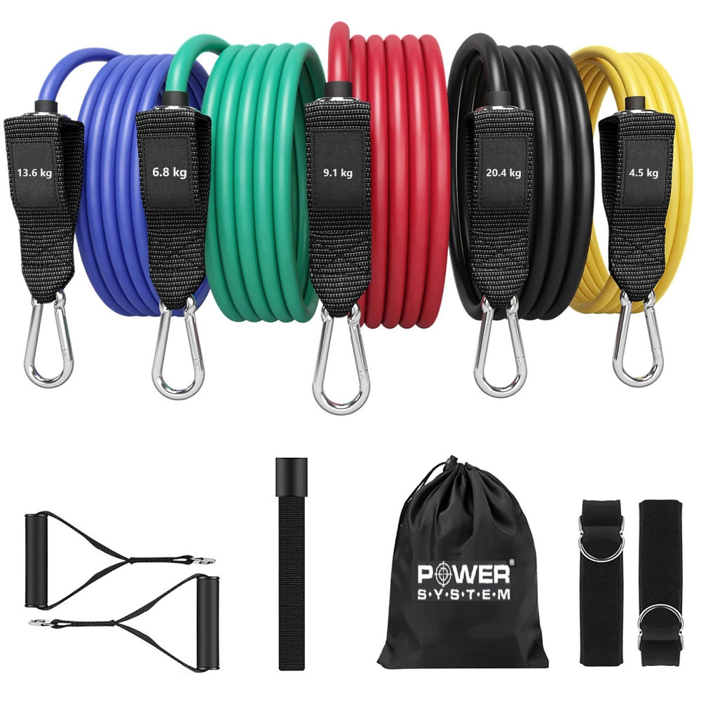 Набір трубчастих еспандерів Power System PS-4099 Total Expander Set 5шт. (до 55 кг.) Луцьк - фото 1