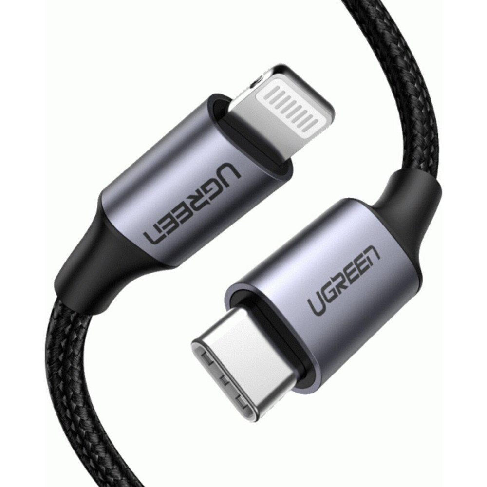 Кабель UGREEN US304 USB-C to Lightning M/M Cable Aluminum Shell Braided 1m (Black) (UGR-60759) Миколаїв - фото 2
