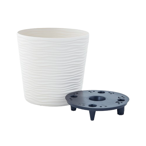 Вазон Ф'южн зі вставкою 36*34см низький біла троянда Алеана Житомир - фото 2