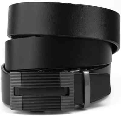 Ремень Vintage Мужской с линейной пряжкой Черный (20290) Винница