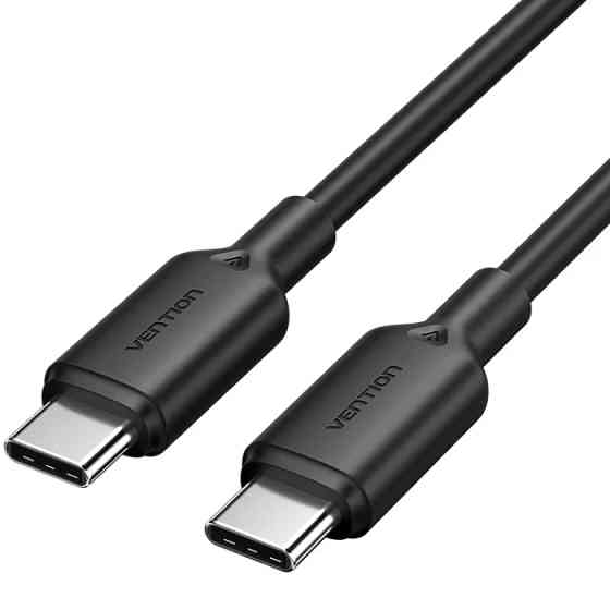 Кабель USB 2.0 Type-C M-M, 1.0 м 60W Black Nickel-Plated Vention Вінниця