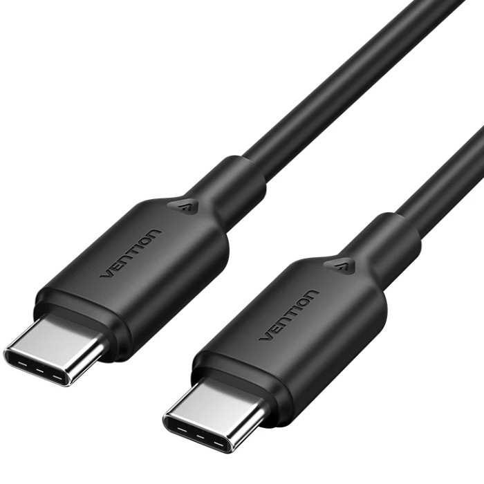 Кабель USB 2.0 Type-C M-M, 1.0 м 60W Black Nickel-Plated Vention Вінниця - фото 1