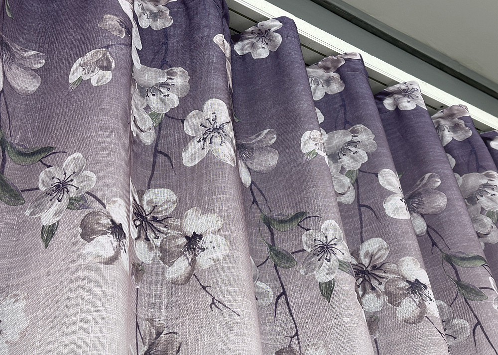 Тюль-штора VR-Textil 1877т Лен Фиолетовый с белым 300х270 см (42-0830) Киев - изображение 7