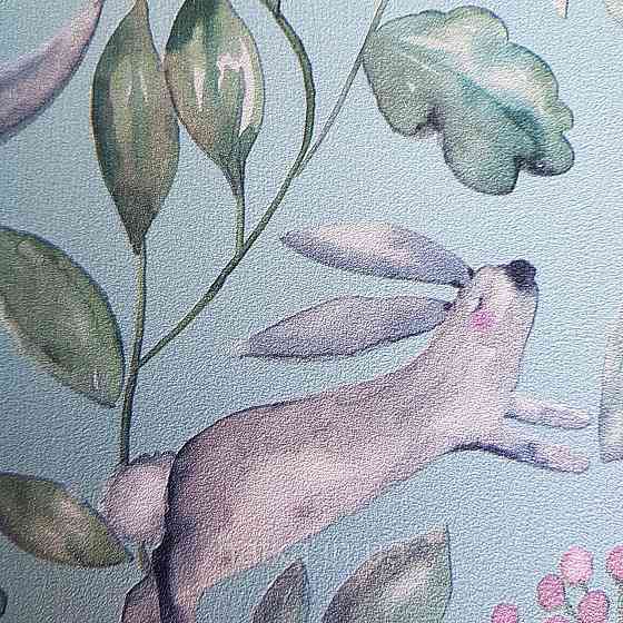 Флізелінові шпалери дитячі BN Doodleedo 0,53 х 10 м тварини олені квіти листя на зеленому Київ