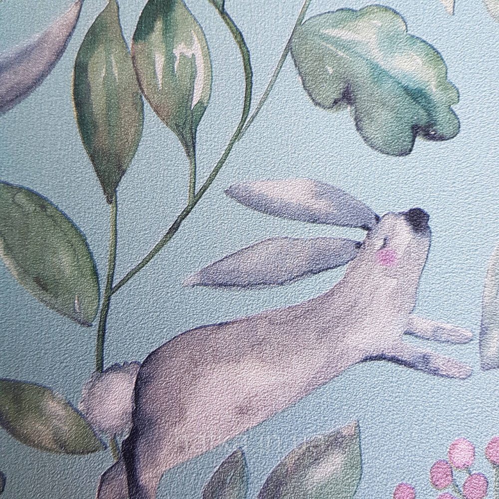 Флізелінові шпалери дитячі BN Doodleedo 0,53 х 10 м тварини олені квіти листя на зеленому Київ - фото 3