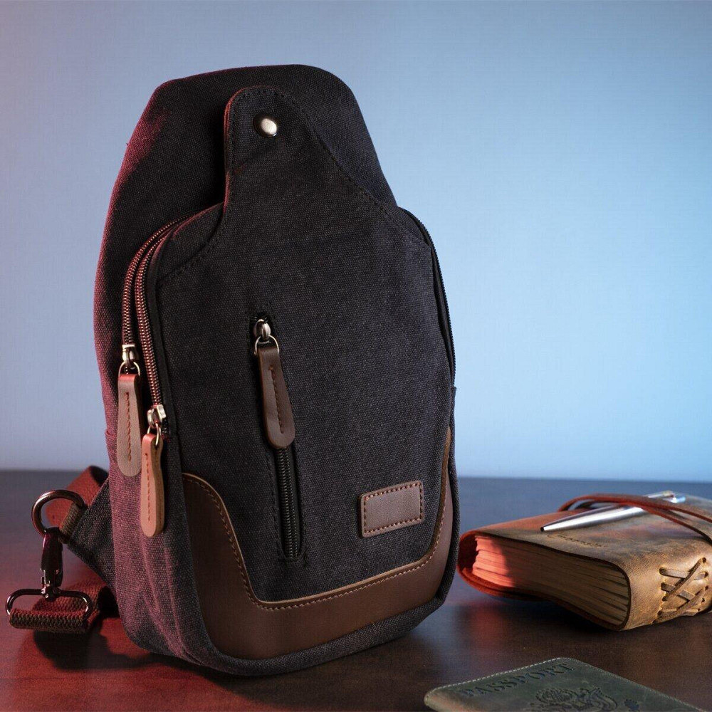 Сумка через плечо текстильная Vintage 20077 Черная Киев - изображение 1