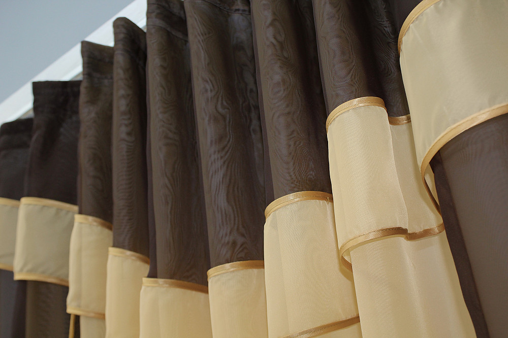 Кухонний комплект VR-Textil № 058к шторки і тюль з ламбрекеном венге з бурштиновим 270х170 см (50-187) Київ - фото 4