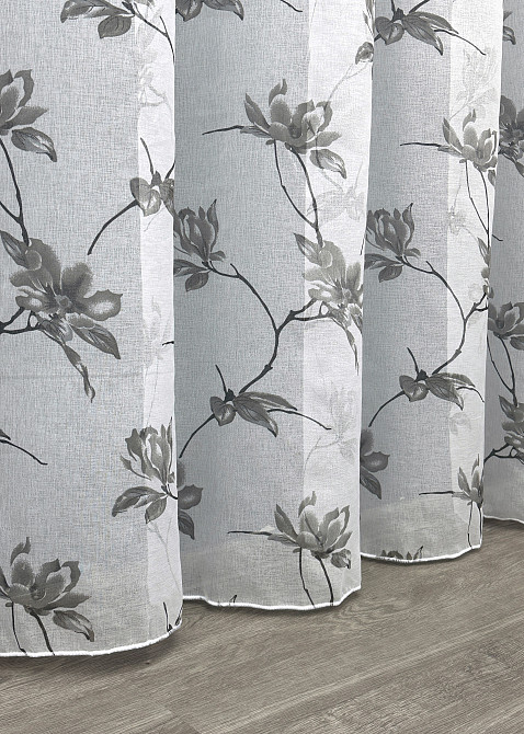 Тюль VR-Textil 1861т Flora Батист Белый с серым 300х270 см (42-0824) Киев - изображение 7