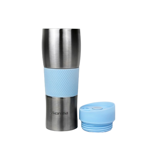 Термопляшка 480мл з нержавіючої сталі з TPR-вставкою (ментоловий, блакитний, ліловий, сірий) Житомир