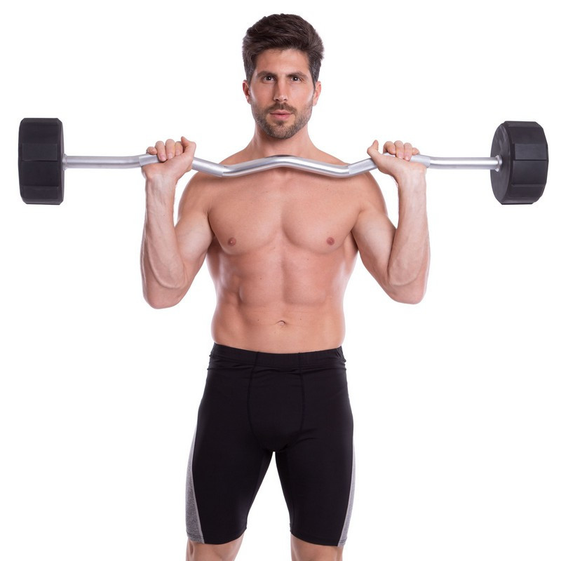 Штанга фиксированная изогнутая полиуретановая LI NUO 3623-40 длинат 120 см 40 кг Киев - изображение 8