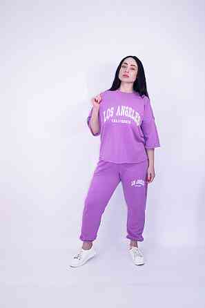 Костюм женский летний (футболка+штаны) трикотажный Сиреневый M-L Харьков