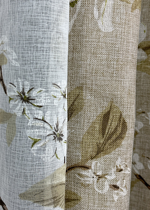 Комплект штор VR-Textil Лен Прованс 150х265 2шт и Тюль 500х265 1819ш-1908т Капучино с белым 71-107/4 Киев - изображение 5