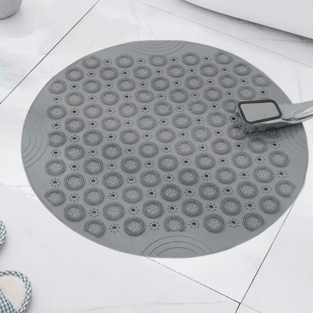 Силиконовый круглый коврик противоскользящий Bathlux на присосках для ванны и душа 55х55 см, Серый Каменец-Подольский - изображение 6