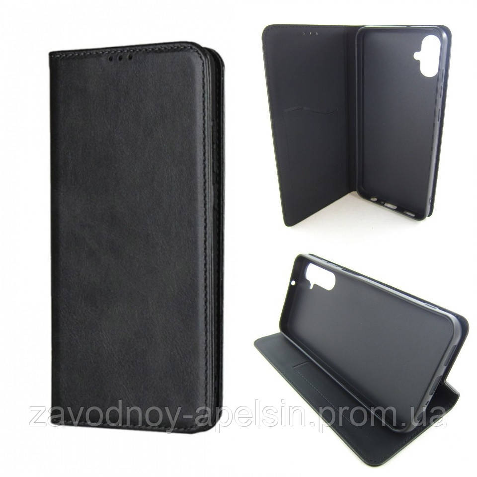 Чехол книжка Samsung A07 A075 Кожаный (черный) Одесса - изображение 1