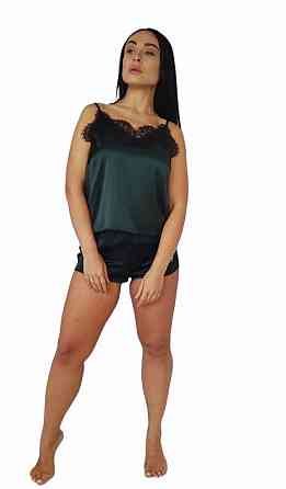 Піжама жіноча шовкова майка і шорти Зелений 42 Харків