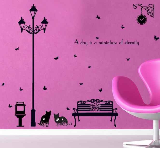 Интерьерная наклейка в комнату Фонарь и коты Киев - изображение 4