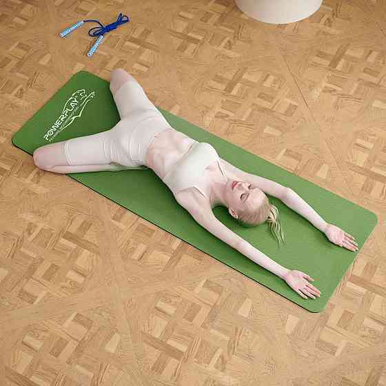 Килимок для йоги та фітнесу PowerPlay 4150 TPE Premium Performance Mat Зелений (183x61x0.6 см.) Каменское