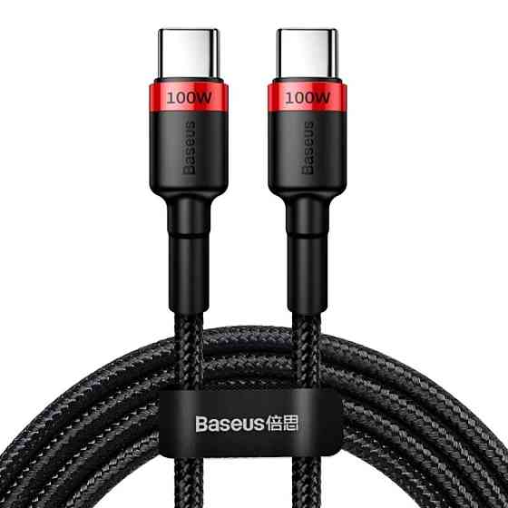 Кабель Baseus Cafule PD2.0 100W flash charging Type-C For Type-C cable (20V 5A)2m Red+Black Київ