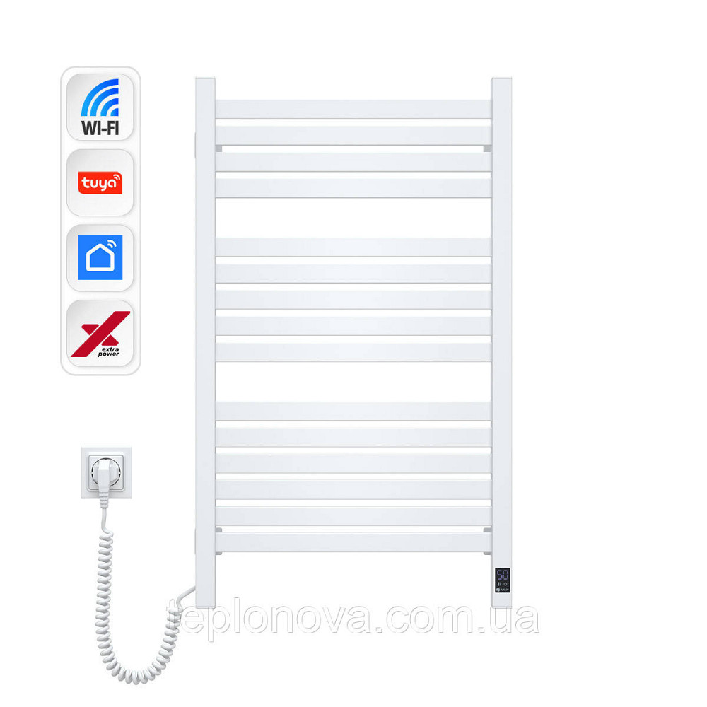 Електрична сушарка для рушників NAVIN Авангард X 480х800 Sensor з WI-FI лівобічна, біла Чернівці - фото 1