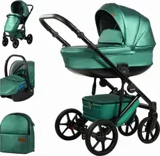 Дитяча коляска Mommo Deluxe 3w1 Wielofunkcyjny  Zielona Ekoskóra Київ - фото 1