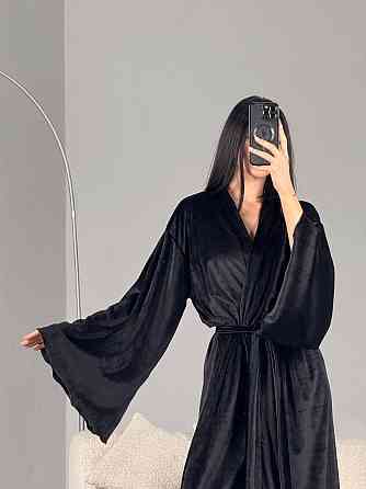 Женский стильный домашний велюровый макси халат плюш велюр Одесса