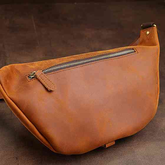 Кожаная мужская винтажная сумка на пояс Vintage 20371 Коричневый Киев