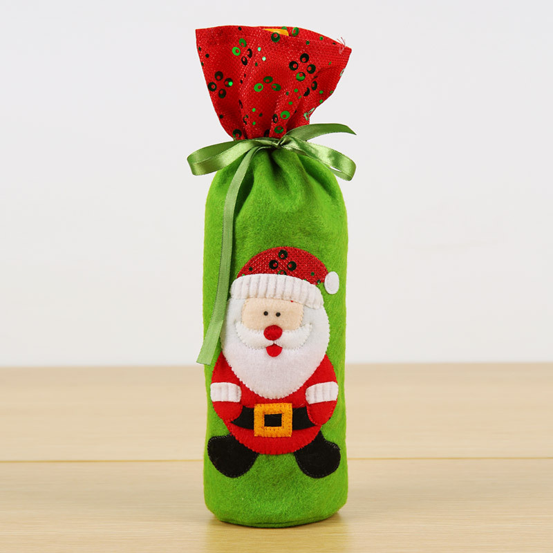 Чохол на пляшку новорічний з паєтками Дід Мороз 32 на 13 см різнобарвний Київ - фото 6