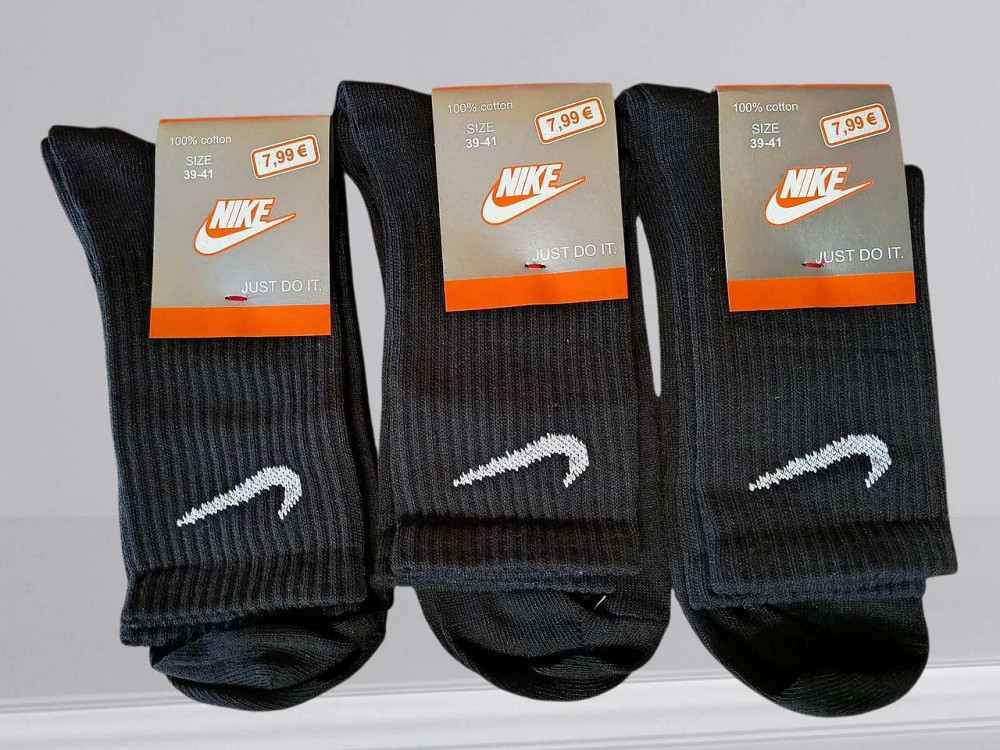 Набор высоких черных женских хлопковых носков (3шт в уп). Nike socks 36-39 Киев - изображение 4