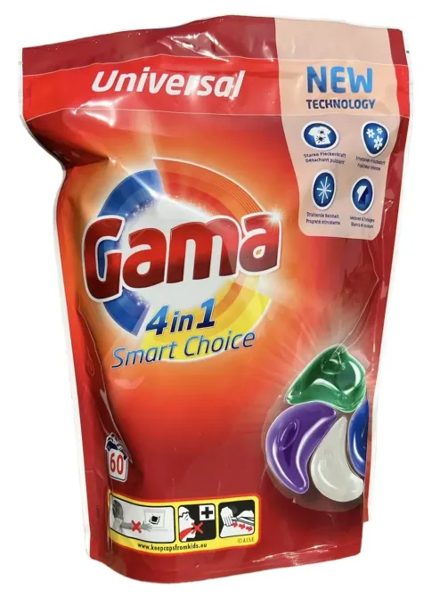 Капсулы для стирки Gama 4в1 60шт универсальные Харьков - изображение 2
