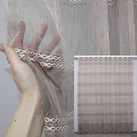 Тюль VR-Textil 1907т Flora Батист Білий з фіолетовим та салатовим 300х270 см (40-243) Київ