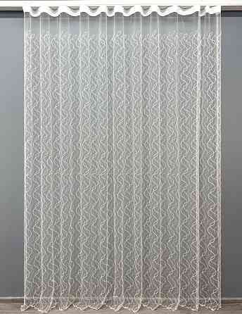 Тюль VR-Textil 1835т Фатин с вышивкой и люрексом Молочный с пудровым 300х270 см (40-189) Киев