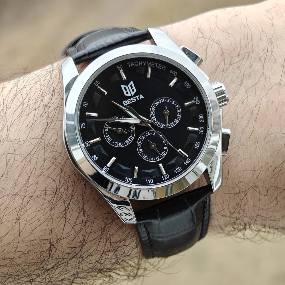 Годинник чоловічий механічний Besta Walker Deluxe Leather (2 ремінці) Київ - фото 8
