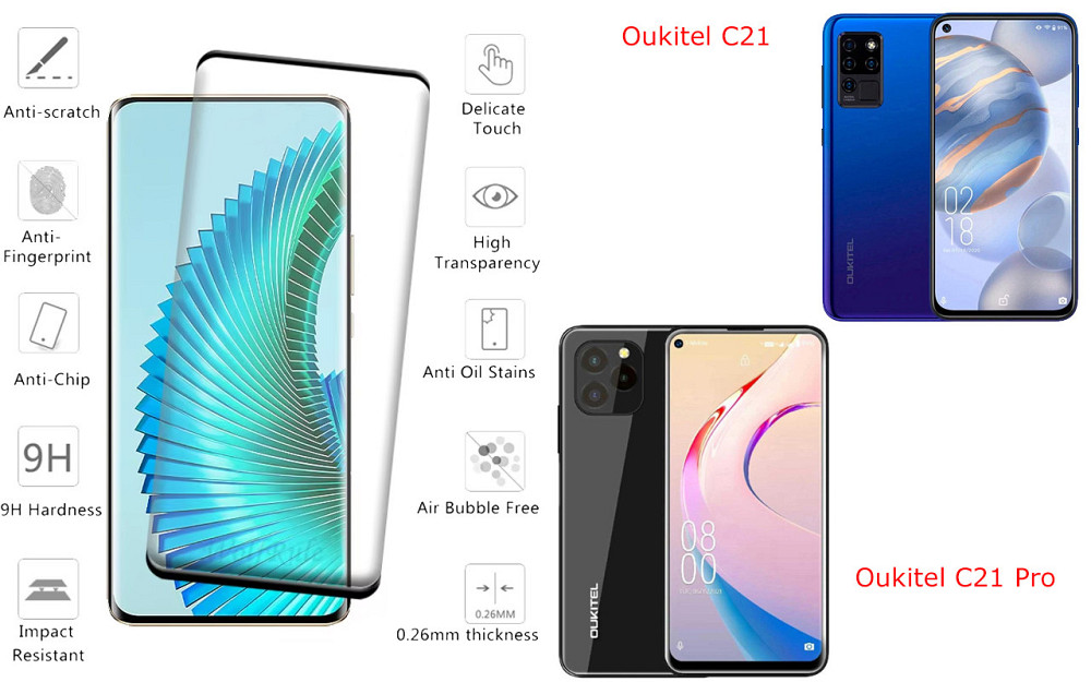 Захисне скло HyperGlass Pro для Oukitel C21, Oukitel C21 Pro – максимальна чутливість та захист Київ - фото 2