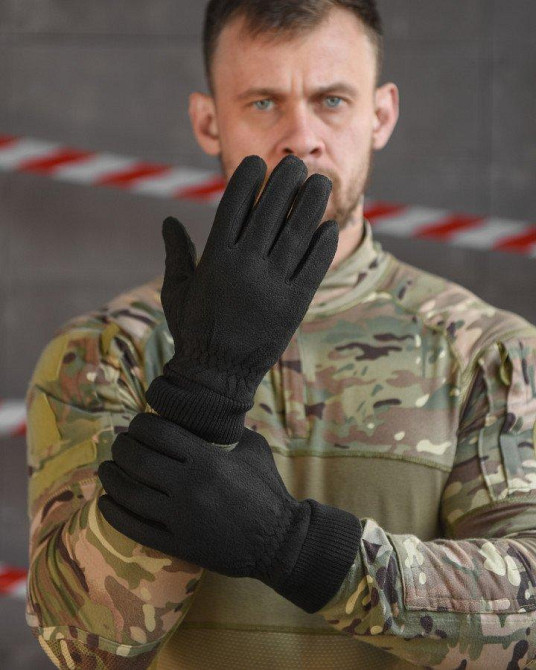 Рукавички флісові чорні ВТ4763 Одесса - изображение 1