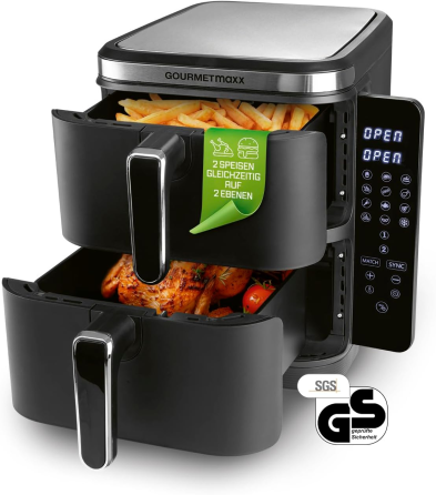 Подвійна аерофритюрниця GOURMETmaxx FryUp 15472 на 10 л / 2800 Вт Луцк