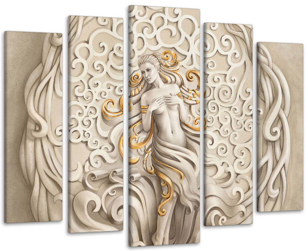 Модульна картина у вітальню / спальню Дівчина з візерунками Art-378_5 ( 80х118см ) Київ - фото 1