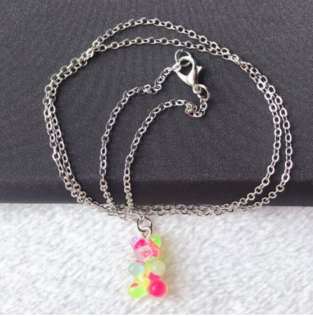 Підвіска мармеладний ведмедик, з конфетті - довжина 50см, смола, цинковий сплав Київ - фото 2