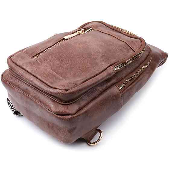 Удобная слинг сумка для женщин из экокожи Vintage 22747 Коричневый Киев